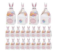 Paper Bunny Candy Boxes - 24 piezas Funny Easter Treat, Chocolate Snack Goodie Container, Kids Girls Boys School Party | Birthday Party Favor Assembly, Church Easter Event Distribution, Classroom