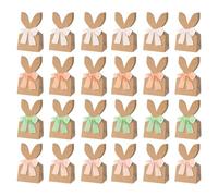 Paper Bunny Ears Bags, 17x10x7cm 24 Pieces Easter Reusable Bags, Candy Wrap, Gift Storage for Party Favors, Cookie, Chocolates, Holiday Treats