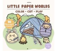 Paper Craft Activity Book for Kids Ages 7-12:Little Paper Worlds: 10 Reusable Scenes to Color, Cut & Play - A Screen-Free Craft Activity Book