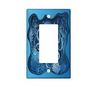 Paper Cut Craft Octopus Switch Cover Wall Plate 1 Gang Single Rocker, Ocean Waterweed Corals Placa frontal eléctrica para decoración de dormitorio y baño, placa de interruptor de tamaño estándar