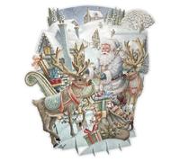 PAPER D'ART - Equipo de Santa, tarjeta de Navidad 3D