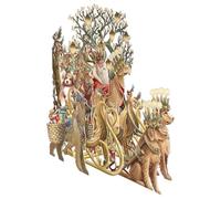 PAPER D'ART - Tarjeta de Navidad 3D con diseño de perro de Papá Noel
