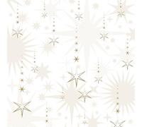 Paper+Design 16 servilletas con relieve, estrellas fugaces navideñas, blancas, como decoración de mesa, servilletas de papel con motivo y estampado, también para decoupage y decoupage, 33 x 33 cm
