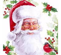 Paper+Design 20 servilletas de papel con diseño de Papá Noel navideño en estilo vintage, decoración de mesa, también para decoupage y decoupage, 33 x 33 cm
