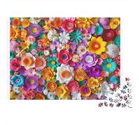 Paper Flower Art 100% Recycled Cardboard Floral Sea 1000Pc Jigsaw for Adults Challenging & Brainteasing 70x50cm/1000pcs