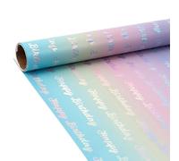 Paper For Wrapping - Paper, 16.93x118.11in Whimsical Iridescent Star Letter Design | Birthday Theme Decorative Wrap, Gift Wrapping Roll For Parties, School Events, Holiday Exchanging
