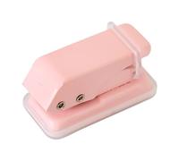 Paper Hole Puncher, Craft Hole Cutter, Stationery Scrapbook Tool, Easy Punching, Sturdy Metal Design, Ideal for Compact Creative Use, 2.2x1.1 Inches, Pink Blue Color, 1 Piece
