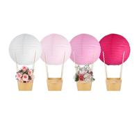 Paper Hot Air Balloon Lanterns, Paper Lanterns with Sticks, 20cm/8 Inches, Easy to Assembles and Reuse, Creative Table Candy Box for Birthday, Family Gatherings, Party Decorations