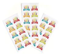 Paper House Productions 5 cm, cumpleaños, paquete de 6, un paquete de 3 calcomanías de media hoja