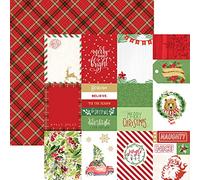 Paper House Productions Etiquetas Merry & Bright Tags Papel de Doble Cara para álbum de Recortes, Multicolor