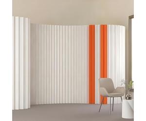 Paper Indoor Room Divider,Paper Room Divider Panel,Folding Paper Room Divider,Paper Retractable Room Divider,Folding Paper Screen,Paper Room Dividers And Folding Privacy,One Color-118.1~157.4X16.9X6