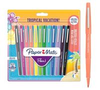 Paper Mate 1951029 Flair Rotuladores de punta de fieltro mediana, Colores tropicales y surtidos, Paquete de 12