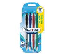 Paper Mate 2027736 FlexGrip Ultra, Bolígrafos retráctiles, Punta mediana, Paquete de 4, Colores surtidos