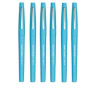 Paper Mate Flair - Bolígrafo de punta media de fieltro, color azul cielo, paquete de 6