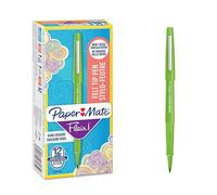 Paper Mate Flair - Rotulador, punta mediana de 0.7 mm, caja de 12, color verde lime