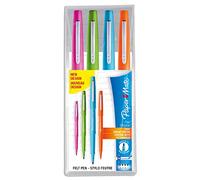 Paper Mate Flair rotulador, punta mediana de 1,1 mm, Alegres colores surtidos, estuche de 4