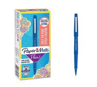Paper Mate Flair rotulador, punta mediana de 1,1 mm, azul, caja de 12