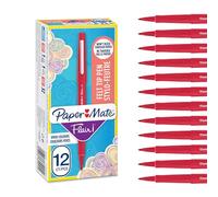 Paper Mate Flair rotuladores de punta de fieltro | punta mediana (0.7 mm) | rojo | caja de 12