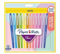 Paper Mate Flair rotuladores | punta mediana (0,7 mm) | colores pastel surtidos | paquete de 12
