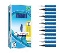 Paper Mate Flexgrip - Bolígrafo, punta mediana de 1.0 mm, caja de 12, color azul