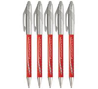 Paper Mate Flexgrip Elite - Bolígrafos retráctiles, punta ancha de 1,4 mm de ancho, tinta roja, paquete de 5