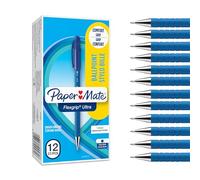 Paper Mate Flexgrip Ultra bolígrafo con capuchón | punta mediana (1,0 mm) | azul | Material escolar | caja de 12