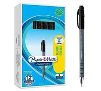 Paper Mate Flexgrip Ultra bolígrafo con capuchón | punta mediana (1,0 mm) | negro | Material escolar | caja de 12