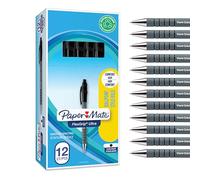 Paper Mate Flexgrip Ultra bolígrafo retráctil | punta mediana (1,0 mm) | negro | Material escolar | caja de 12