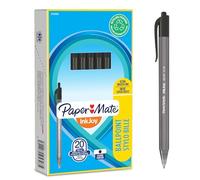 Paper-Mate Bolígrafo retráctil InkJoy 100RT punta media 1,0 mm negro paquete de 20