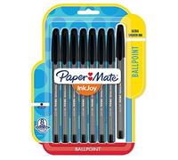 Paper Mate InkJoy 100ST Bol grafos de punta media, tinta negra, 8 unidades (Paquete de 2)