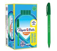 Paper Mate InkJoy 100ST Bolígrafo con tapa | punta mediana (1.0 mm) | verde | caja de 50