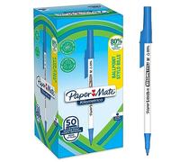 Paper Mate Kilométrico Bolígrafos | Escritura Larga con punta mediana (1,0mm) | Tinta azul | 80% plástico reciclado | 50 unidades