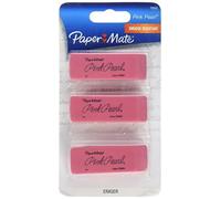 Paper Mate - Lote de 3 gomas de borrar (3 unidades), color rosa