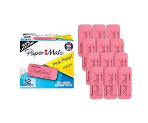 Paper Mate Pink Pearl - Gomas de borrar (tamaño grande, 12 unidades)