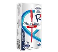 Paper Mate Replay Bolígrafo borrable 40º Aniversario Limited Edition, Pack de 12 Bolígrafos Rojo