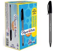 Paper Mate S0960890 - Bolígrafo con capuchón, punta ultrafina de 0.5 mm, caja de 50, color negro