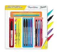 Paper Mate y Sharpie Juego de bolígrafos | Papelería para la vuelta al cole | Bolígrafos, rotuladores permanentes, subrayadores, lápices mecánicos y más | Material escolar y de oficina | 12 unidades