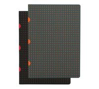 Paper-Oh Cahier Circulo - Noir sur Rouge / Gris sur Orange - A5 - Quadrillage - 80 p.