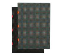 Paper-Oh Cahier Circulo - Noir sur Rouge / Gris sur Orange - A5 - Quadrillage - 80 p.