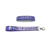 PAPER PLANE LONDON DEMENTIA - Juego de muñequeras elásticas para concienciación con texto en inglés "I have dementia please be patient forget me not", 19 CM X 2 CM, Poliéster