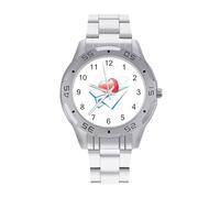 Paper Plane - Reloj analógico de cuarzo para hombre, correa de acero inoxidable, reloj de pulsera de negocios