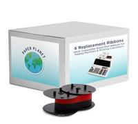Paper Planet - Cintas de calculadora de impresión roja y negra compatibles con GR24 de Paper Planet, cinta de tinta de repuesto compatible con máquina de adición Sharp EL 1197PIII, paquete de 6
