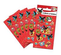 Paper Projects 01.70.15.043 Bing Party Bag Stickers (6 hojas), rojo, 12,5 cm x 7,5 cm