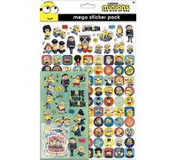 Paper Projects 01.70.22.027 Minions: The Rise of Gru Mega Pack | Tres tipos de pegatinas (alrededor de 150 en total) | Reutilizables en superficies no porosas, multicolor, 29,7 cm x 11 cm