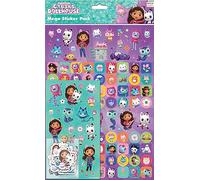 Paper Projects 01.70.22.036 Gabby's Dollhouse Mega Pack | Tres tipos de pegatinas (alrededor de 150 en total) | Reutilizables en superficies no porosas, 35 cm x 23 cm