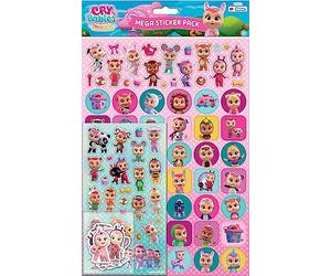 Paper Projects 01.70.22.039 Cry Babies Mega Sticker Pack | Producto oficial | Reutilizable en superficies no porosas, rosa, 35 cm x 23 cm