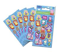Paper Projects Peppa Pig - Paquete de 6 calcomanías para bolsas de fiesta (6 hojas), producto oficial y perfecto como bolsa de fiesta o relleno de calcetines, 12,5 x 7,5 cm