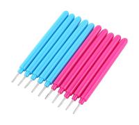 Paper Quilling Tools 10 Pack | Plastic Handle with Metal Slotted Needle | DIY Quilling Pen for Crafting Flowers/Leaves/Animals | 4.2 Inch, 5 Red & 5 Blue