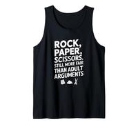 Paper Rock Tijeras Fair Fun Humor Adultos Padres Camiseta sin Mangas