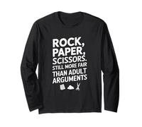 Paper Rock Tijeras Fair Fun Humor Adultos Padres Manga Larga